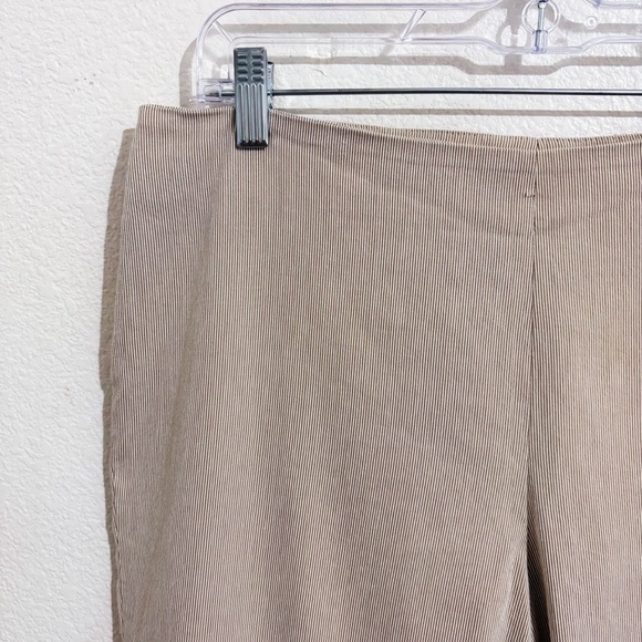 Brunello Cucinelli Slim Straight Leg Trouser Pants in Cream & Tan Brown Stripe - Picture 3 of 6